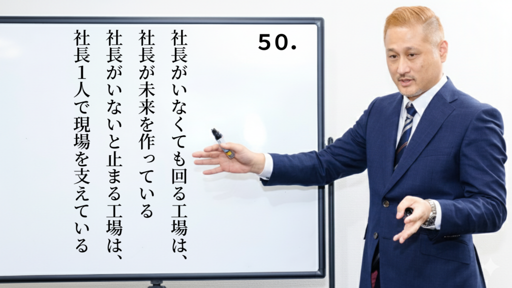 50.現場に縛られた社長が、未来を作る社長になるには 工場自動化経営 自動稼ぎ装置化 ステップ50
